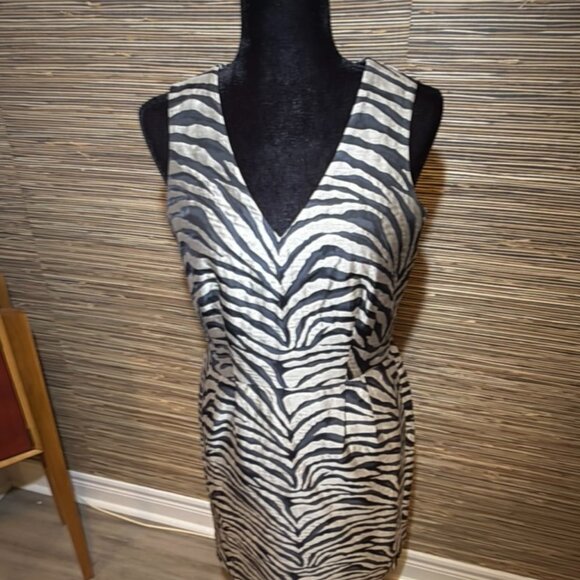 Black and Cream Animal Print Dress - Picture 1 of 3